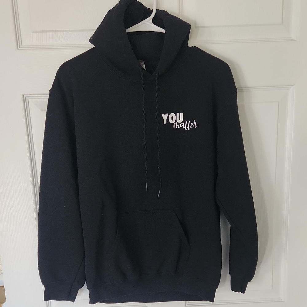 'You Matter' Unisex Black Hoodie, Small